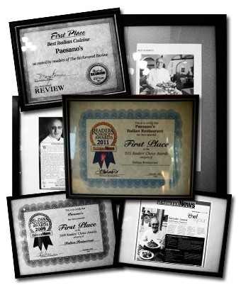 Paesano's Italian Restaurant Richmond BC Articles and Awards